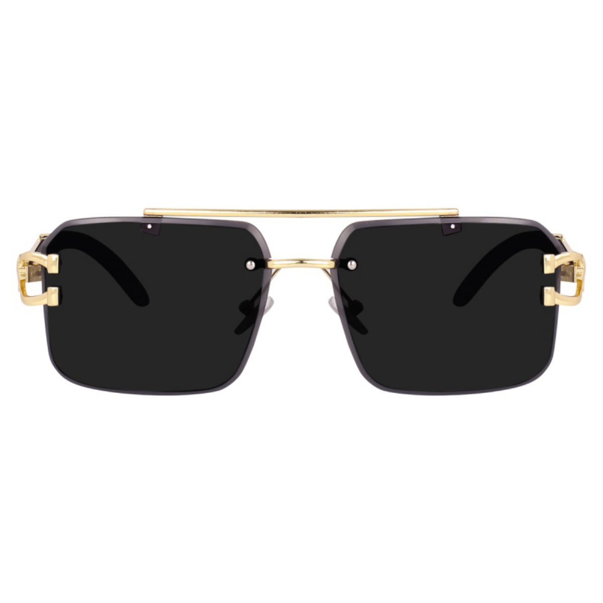 Bryxo Prestige Square Designer Sunglasses – Matte Black Gold (Unisex, UV400)