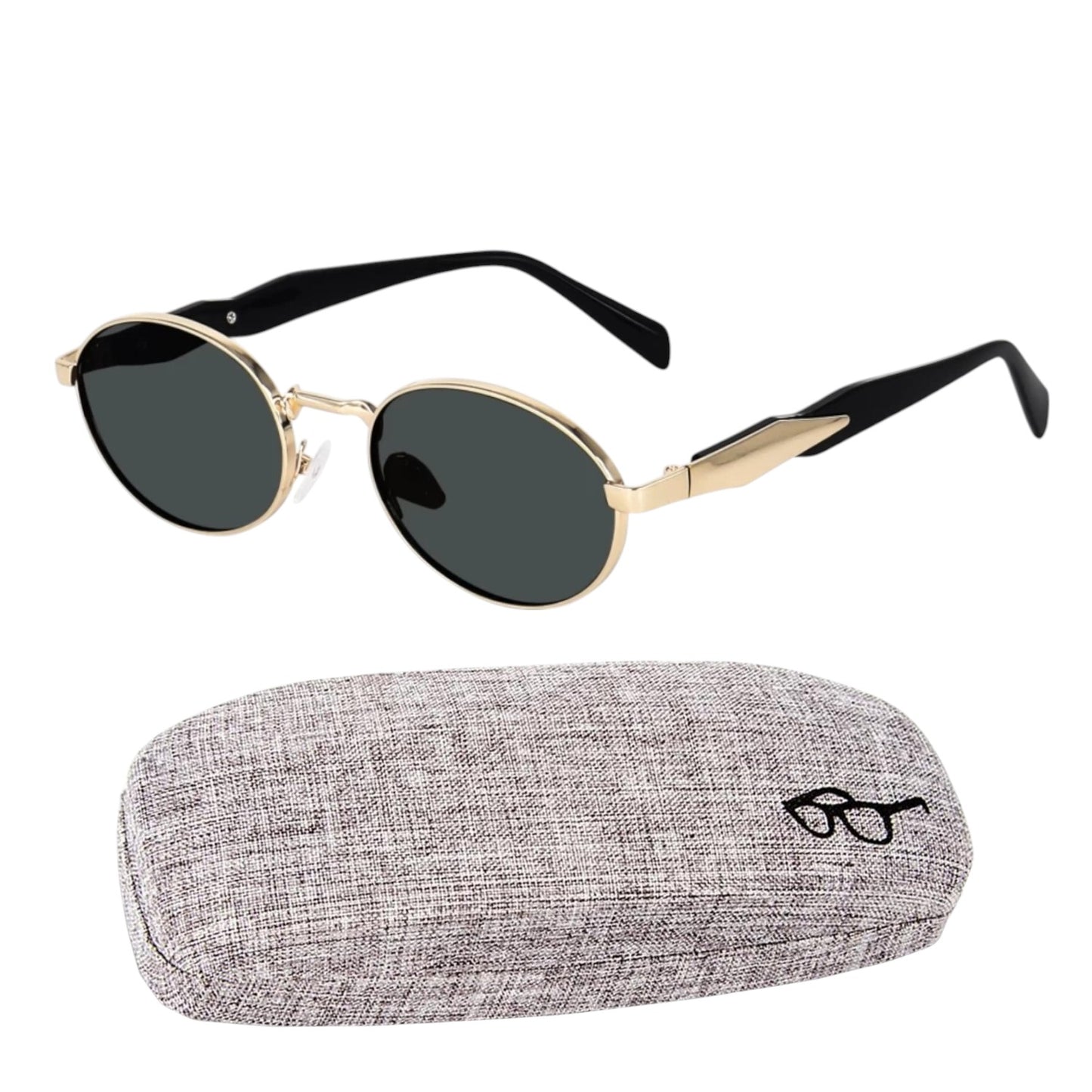 Bryxo Vintage Oval Sunglasses – Unisex Designer Metal Frame
