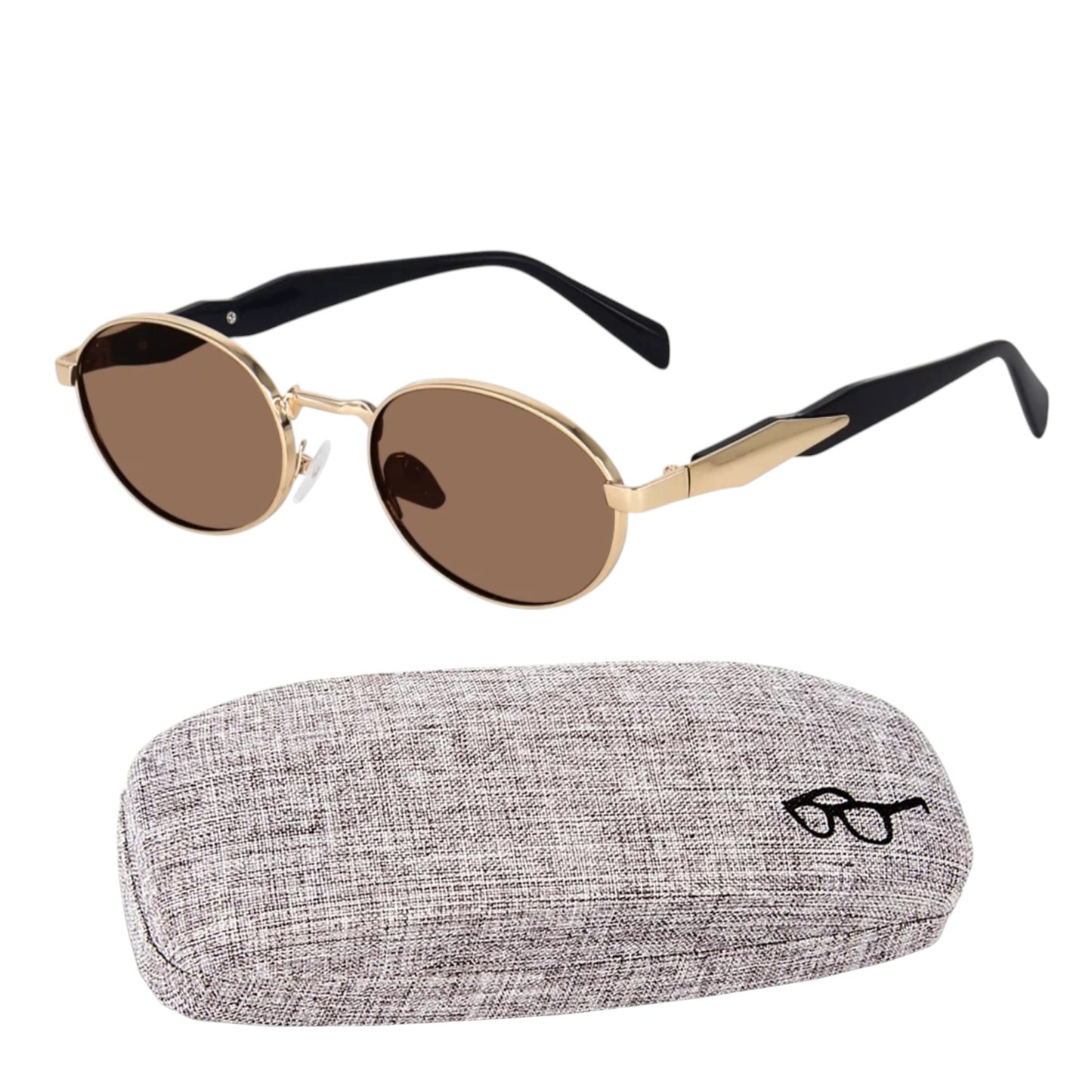 Bryxo Vintage Oval Sunglasses – Unisex Designer Metal Frame
