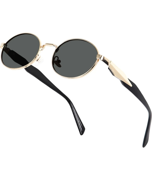 Bryxo Vintage Oval Sunglasses – Unisex Designer Metal Frame