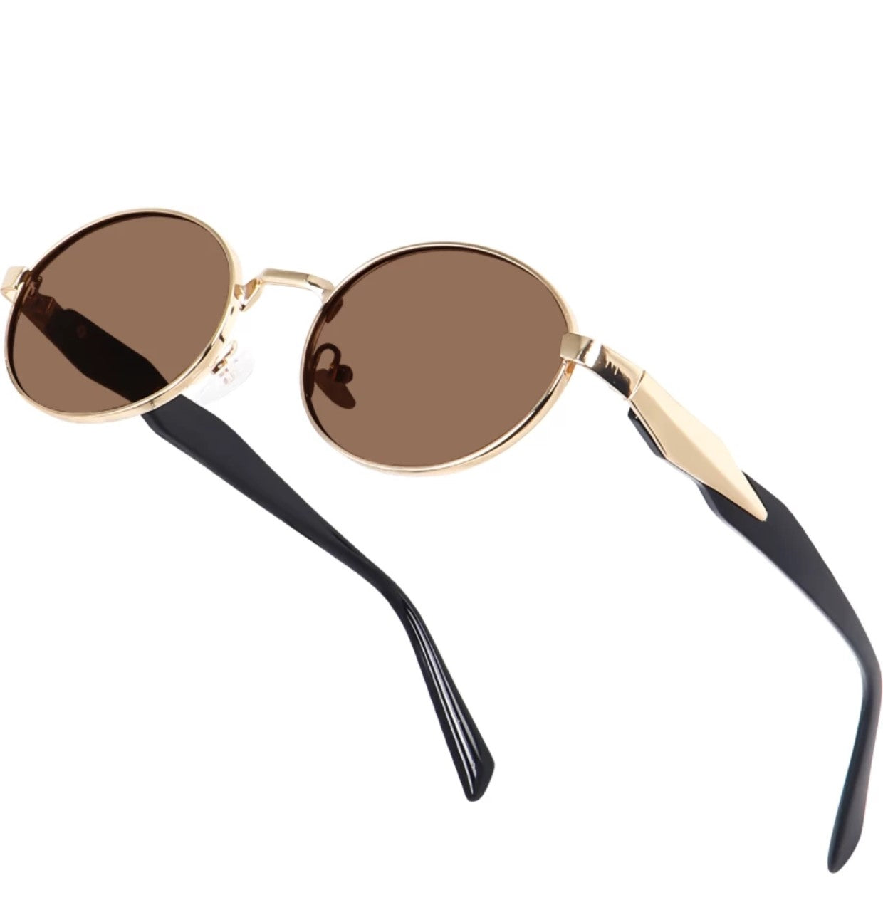 Bryxo Vintage Oval Sunglasses – Unisex Designer Metal Frame
