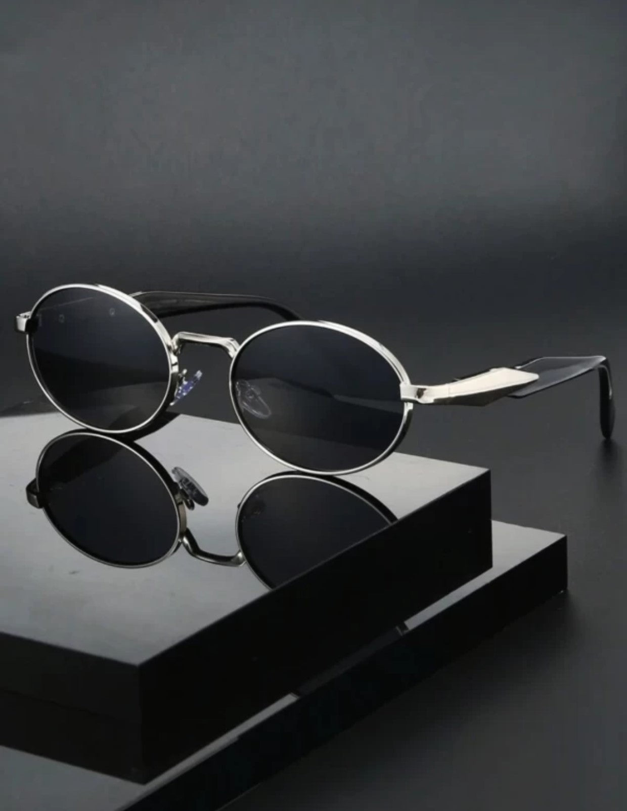 Bryxo Vintage Oval Sunglasses – Unisex Designer Metal Frame
