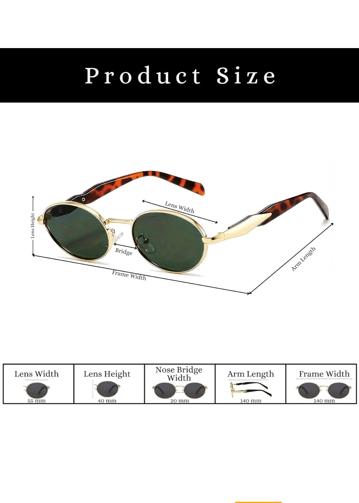 Bryxo Vintage Oval Sunglasses – Unisex Designer Metal Frame