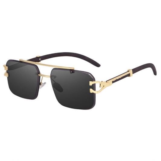 Bryxo Prestige Square Designer Sunglasses – Matte Black Gold (Unisex, UV400)