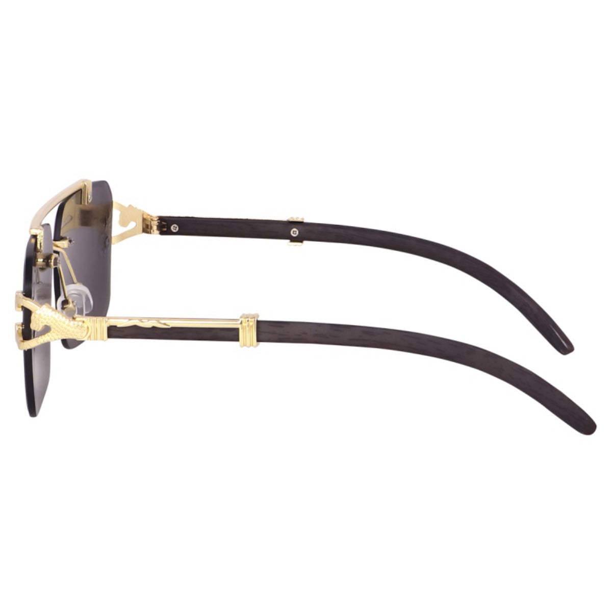 Bryxo Prestige Square Designer Sunglasses – Matte Black Gold (Unisex, UV400)
