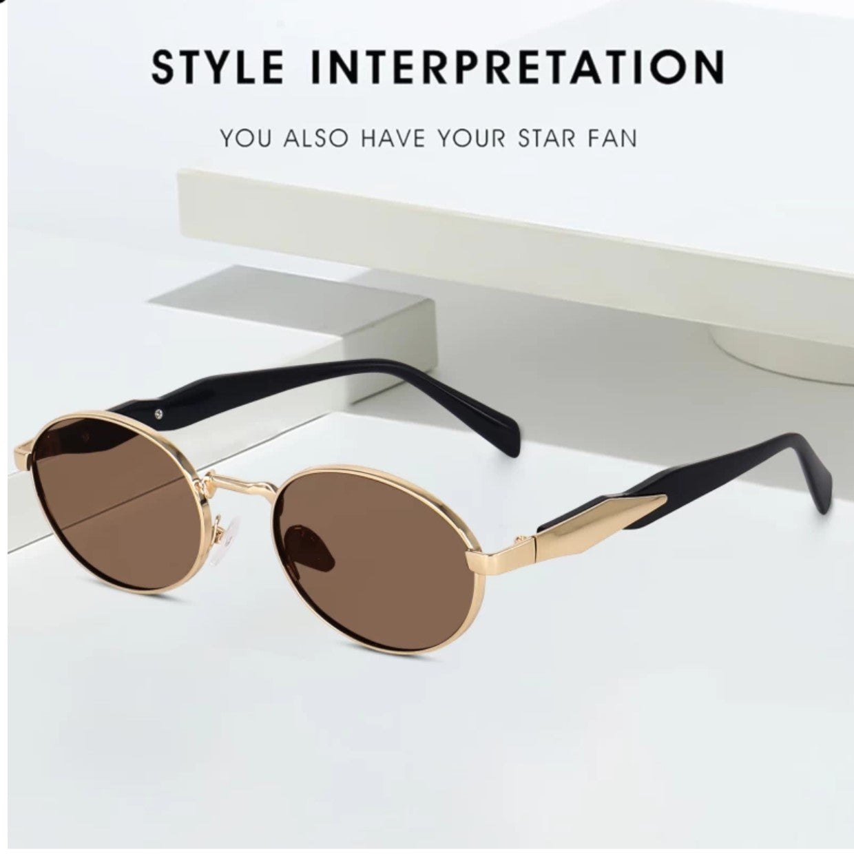 Bryxo Vintage Oval Sunglasses – Unisex Designer Metal Frame